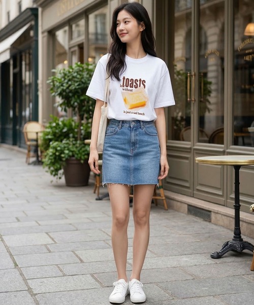 September SEOUL tシャツ 半袖 バターグラフィックプリントTシャツ