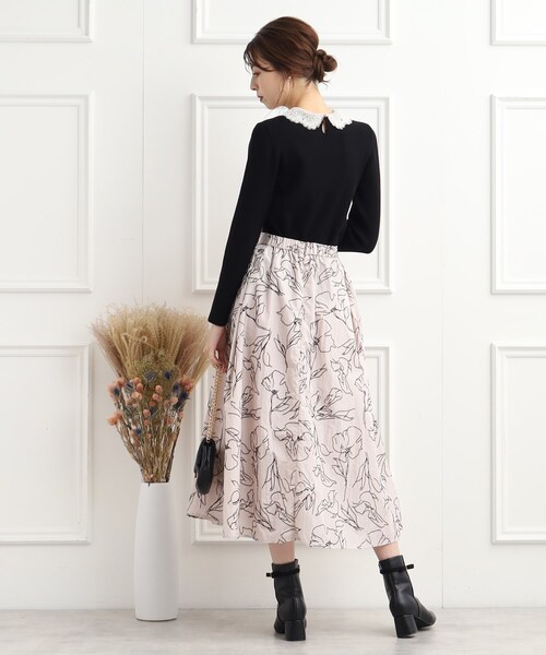 「couture brooch」 長袖ニット 42 ライトベージュ レディース_画像4