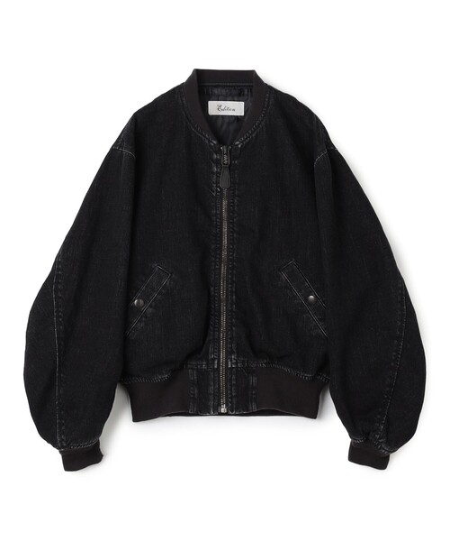 【美品】+J ブラック MA-1ジャケット Lサイズ Edition（エディション） ma1 ma-1 ブラックデニム MA-1ジャケット