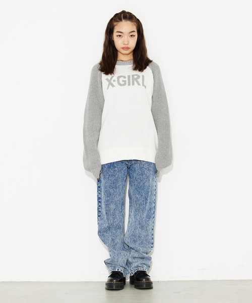 「X-girl」 長袖ニット ONE SIZE ホワイト レディースの画像