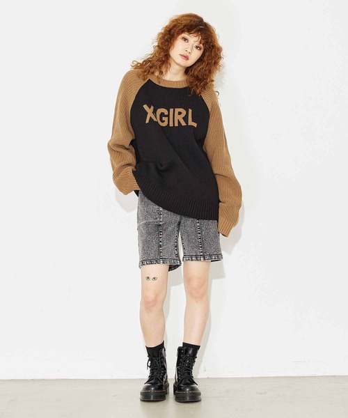 「X-girl」 長袖ニット ONE SIZE ホワイト レディースの画像