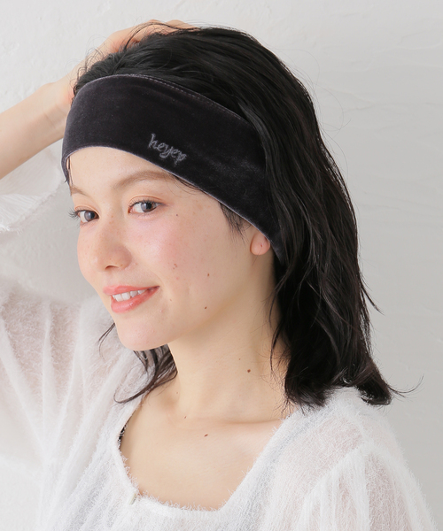 「heyep/ヘイップ」 Velour Logo HairBandの画像