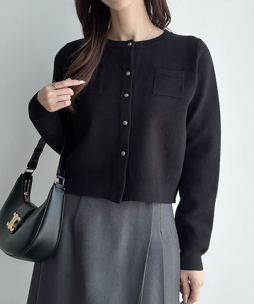 「Meiru」 ニットカーディガン MEDIUM レッド レディース_画像2