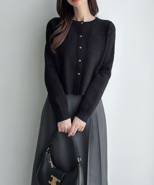 「Meiru」 ニットカーディガン MEDIUM レッド レディース_画像3