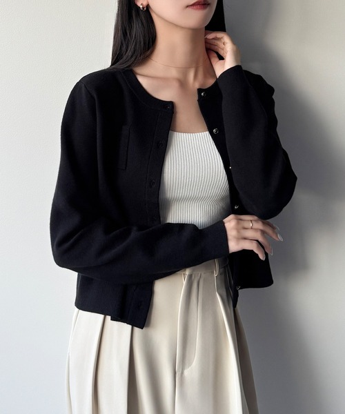 「Meiru」 ニットカーディガン MEDIUM レッド レディース_画像5