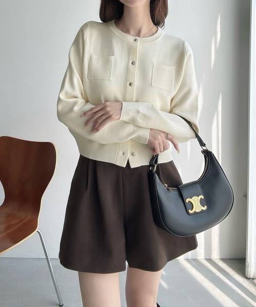 「Meiru」 ニットカーディガン MEDIUM レッド レディース_画像7