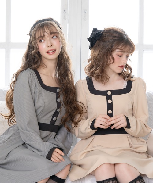 「DearMyLoveRose」 長袖ワンピース MEDIUM ブラック系その他 レディース_画像2