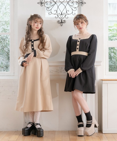 「DearMyLoveRose」 長袖ワンピース MEDIUM ブラック系その他 レディース_画像8