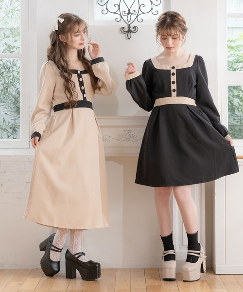 「DearMyLoveRose」 長袖ワンピース MEDIUM ブラック系その他 レディース_画像9