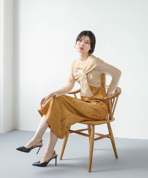 「Kana」 長袖ワンピース L ブラック レディースの画像
