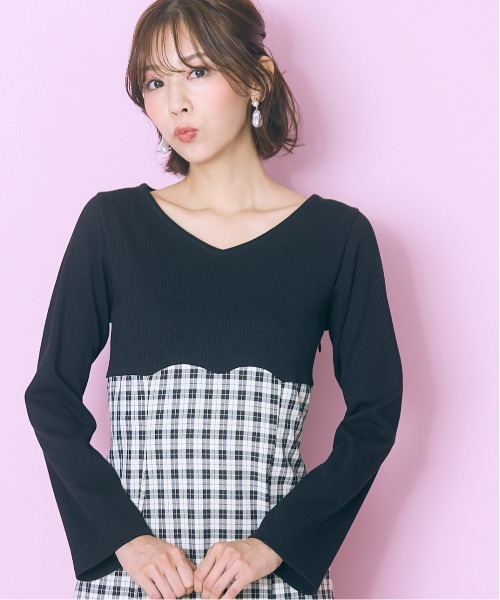 「marun」 ドッキングワンピース LL ブラック レディース_画像4