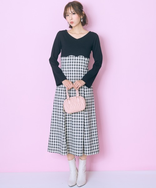 「marun」 ドッキングワンピース LL ブラック レディース_画像5