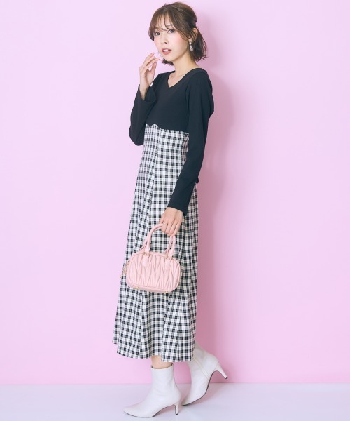 「marun」 ドッキングワンピース LL ブラック レディース_画像6
