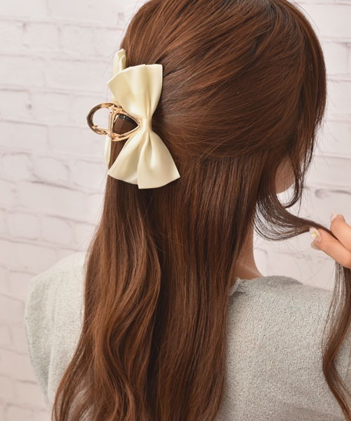 TONE SELECT GOODS ヘアクリップ 「float」サテンリボン ゴールド