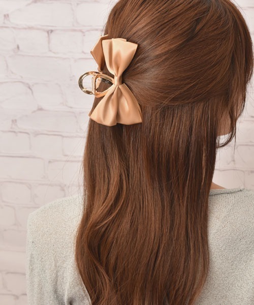 TONE SELECT GOODS ヘアクリップ 「float」サテンリボン ゴールド