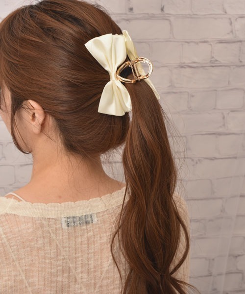 TONE SELECT GOODS ヘアクリップ 「float」サテンリボン ゴールド