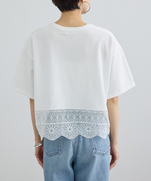 tシャツ アラベスクスカラップレースTシャツ レディースの画像