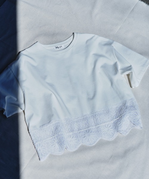 tシャツ アラベスクスカラップレースTシャツ レディースの画像