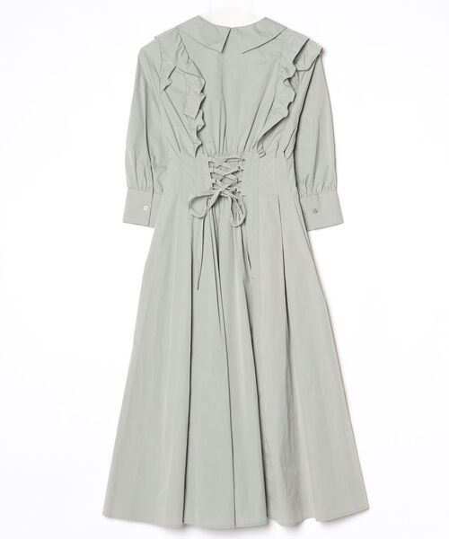 「WILLSELECTION」 7分袖ワンピース MEDIUM カーキ レディース_画像2