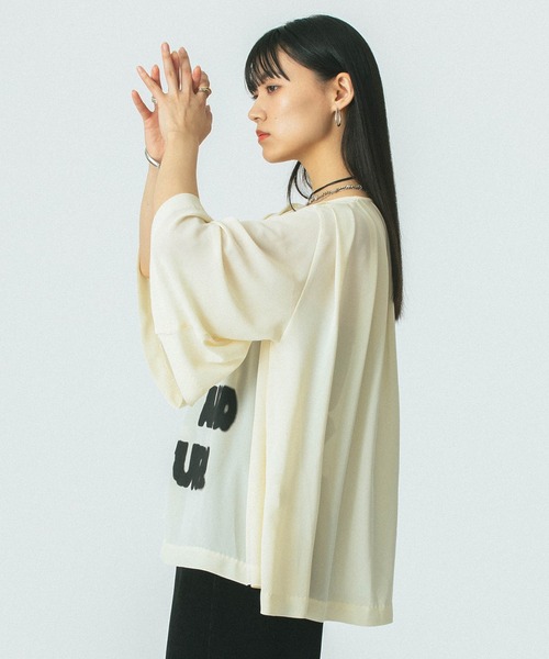 「OKIRAKU」 長袖ブラウス ONE SIZE ブラウン レディース_画像2