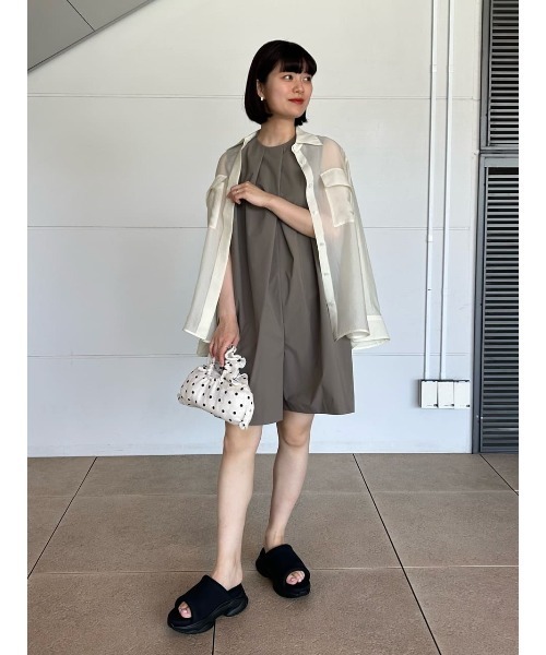 「COLUMN」 長袖シャツ 36 チャコールグレー レディース_画像2