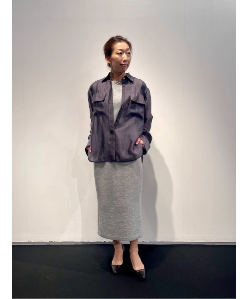 「COLUMN」 長袖シャツ 36 チャコールグレー レディース_画像8