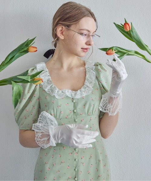 ドレス デコルテレースワンピース / Decollete lace dressの画像