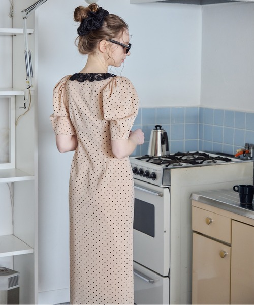 ドレス デコルテレースワンピース / Decollete lace dressの画像