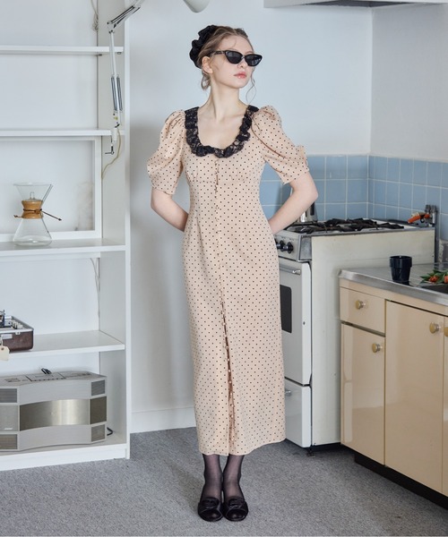 ドレス デコルテレースワンピース / Decollete lace dressの画像