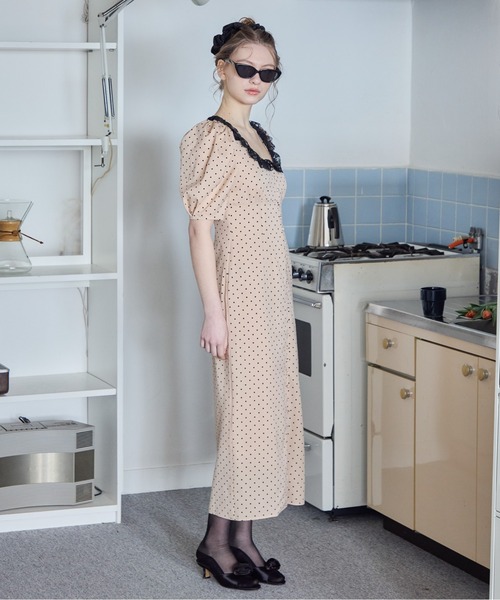 ドレス デコルテレースワンピース / Decollete lace dressの画像
