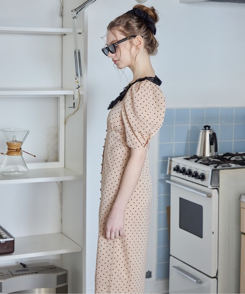 ドレス デコルテレースワンピース / Decollete lace dressの画像