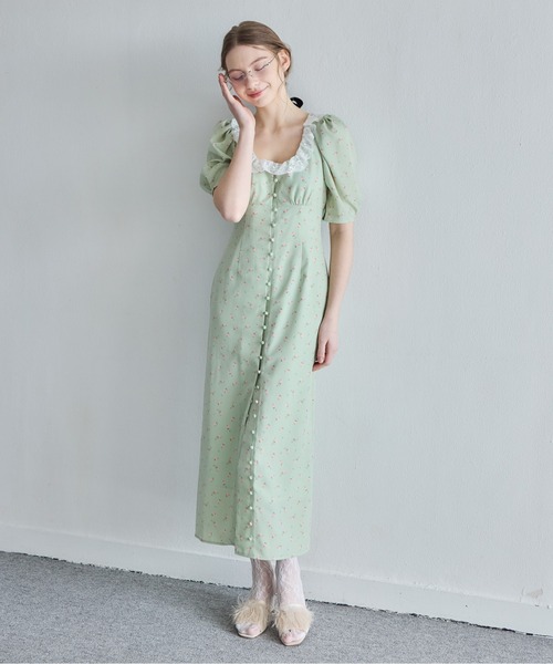 ドレス デコルテレースワンピース / Decollete lace dressの画像