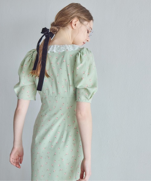 ドレス デコルテレースワンピース / Decollete lace dressの画像