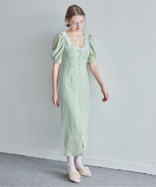 ドレス デコルテレースワンピース / Decollete lace dressの画像