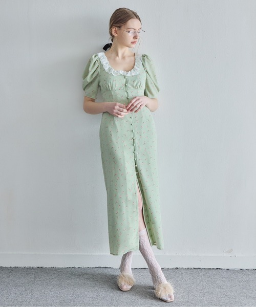 ドレス デコルテレースワンピース / Decollete lace dressの画像