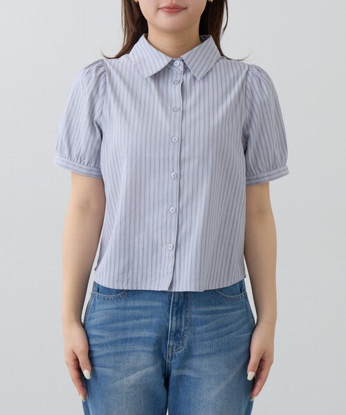 ブラウス シャツ パフシャツ×タンクSET レディースの画像