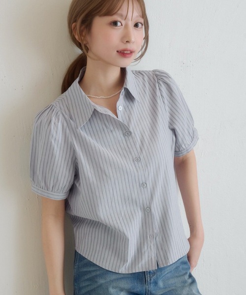 ブラウス シャツ パフシャツ×タンクSET レディースの画像