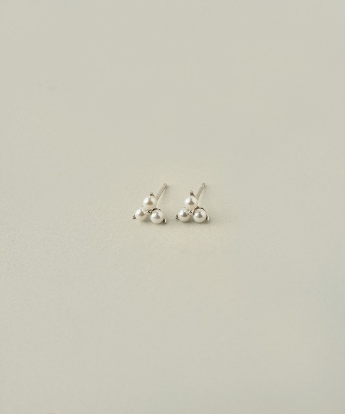 ピアス 「VATSURICA」silver925 / トライアングル パール ピアス レディース_1