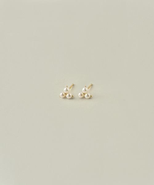 ピアス 「VATSURICA」silver925 / トライアングル パール ピアス レディース
