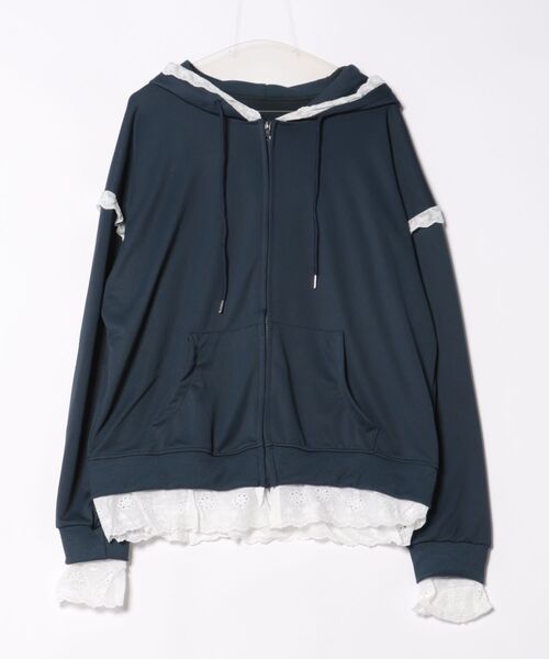 「LADY LIKE」 ジップアップパーカー M グレー レディース_画像4