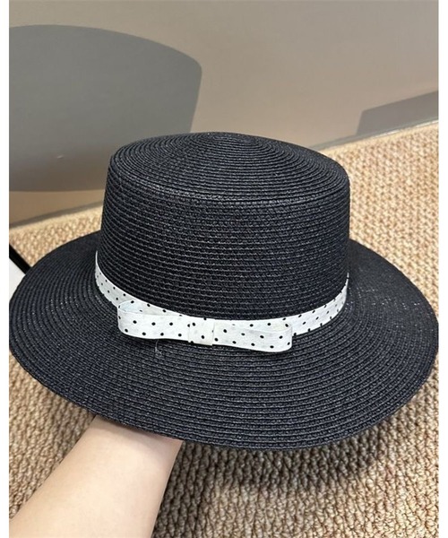 inst.ALL 帽子 ハット レディース ドットリボンカンカン帽 レディース