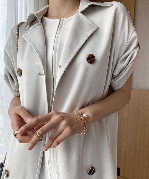 「MAISON DE THERESE」 半袖ワンピース M ホワイト レディース_画像6