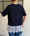 tシャツ 裾レースプルオーバー レディースの詳細画像5
