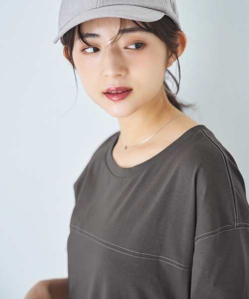 「mil」 Tシャツワンピース X-SMALL グレイッシュベージュ レディース_画像7