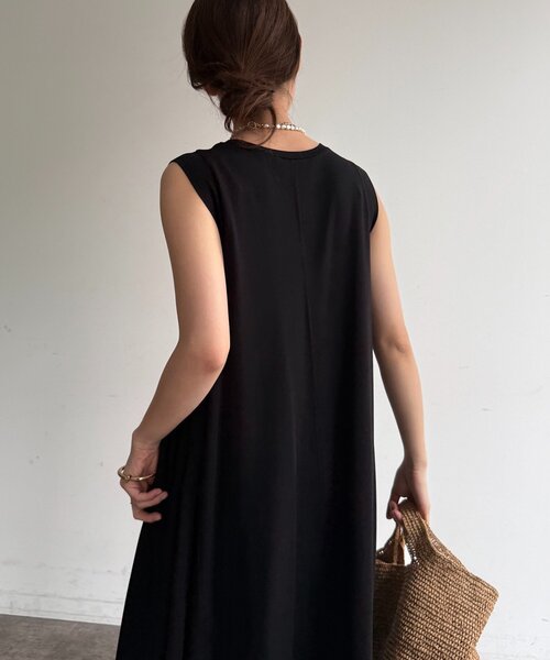 DouDou ノースリーブワンピース DouDou（ドゥドゥ） ノースリーブワンピース TM レッド レディース