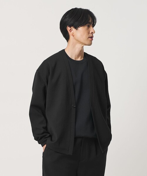 美品「417 EDIFICE」 カーディガン LARGE ブラック メンズ 417 EDIFICE（フォーワンセブンエディフィス） カーディガン LARGE