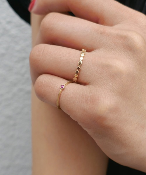 e.m.（イーエム） 指輪 リング ミル打ちシルエットリング レディース