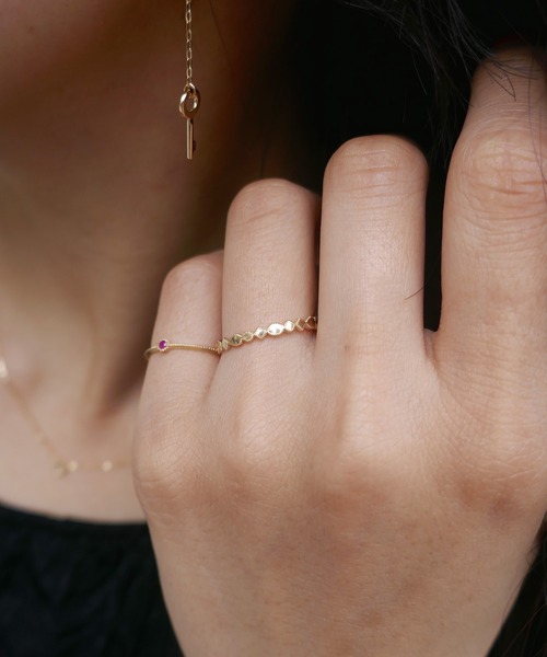 e.m.（イーエム） 指輪 リング ミル打ちシルエットリング レディース