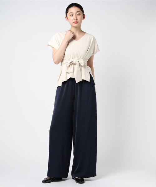 フレンチスリーブトップス&ワイドパンツ セットアップ ベルト付き <3点セット>|ZOZOTOWN |19