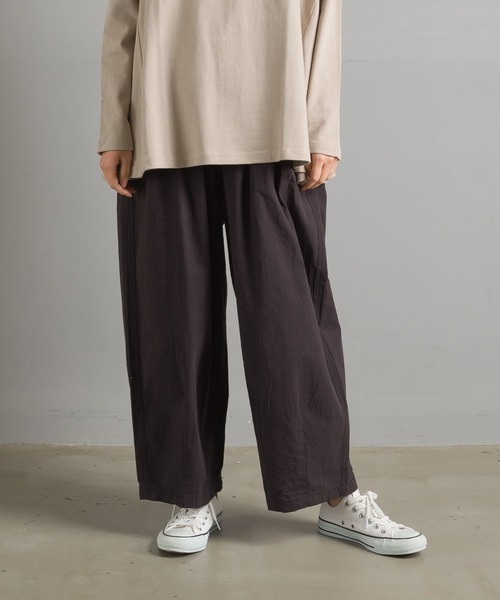 OMNES（オムネス） ワイドパンツ パンツ ウォッシュ加工 ダンプ
